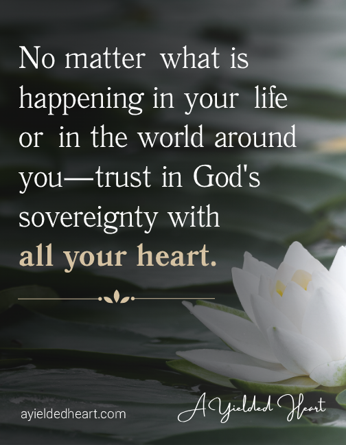 Christian quote by Terri Walker encouraging believers to trust God's sovereignty with all their heart during every season of life.